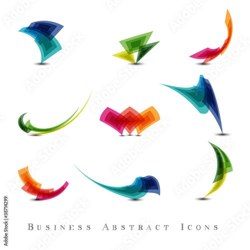 Vektor: Business abstract icons set Business abstract icons set