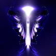 Angel vector futuristic background, wing illustration eps10
