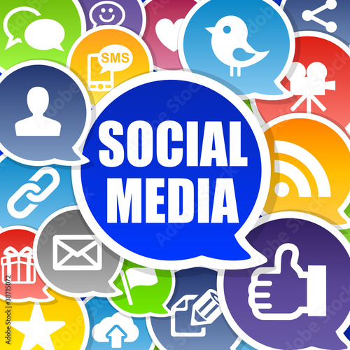 Ilustração: Social Media Background with Speech Bubbles Social Media Background with Speech Bubbles