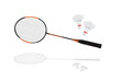 Detailed badminton racket and shuttlecock in vector format Detailed badminton racket and shuttlecock in vector format