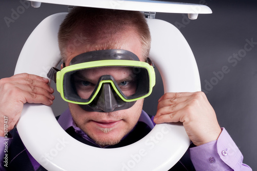 Photo: diver in toilet diver in toilet