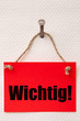 WICHTIG - Button, Aufkleber, Eyecatcher, Schild