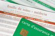 Feuille de soins avec carte assurance maladie