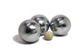Petanque balls with a jack (cochonnet)