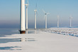 Dutch offshore windturbines in a frozen sea