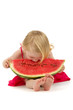 eating watermelon