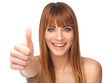 Attractive young girl with thumb up