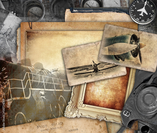 Illustration: Retro composition, vintage background Retro composition, vintage background