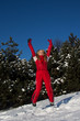 woman jumping in the air