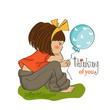 pretty young girl sitting