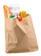 paper bag with food isolated