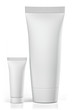 Two standing blank white tube