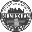 Stamp with name of Alabama, Birmingham, vector