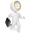 late for work, on a white background, 3d render