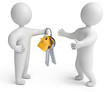 Illustration: House Key, on a white background, 3d render House Key, on a white background, 3d render