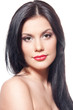 Face of a sexy young brunette woman