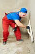 Plasterer at work
