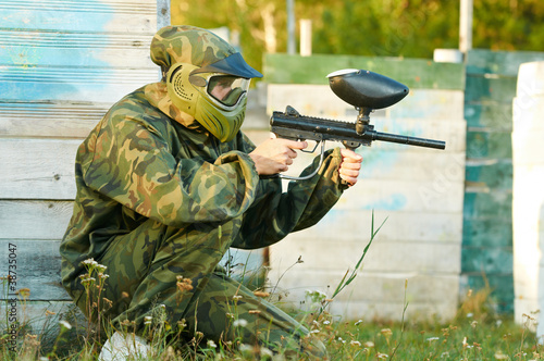Photo: Man paintball player Man paintball player