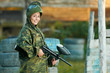 girl paintball player
