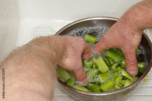 Photo: Cleaning Celery Cleaning Celery