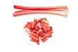 Rhubarb on a white studio background. Rhubarb on a white studio background.