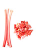Rhubarb on a white studio background. Rhubarb on a white studio background.
