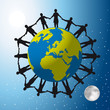 Vector: Ronde des main_Terre_Lune Ronde des main_Terre_Lune