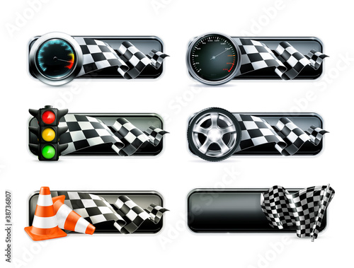 Vector: Racing banners set Racing banners set