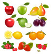 Vektor: Big group of different fruit. Vector. Big group of different fruit. Vector.