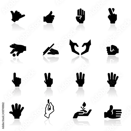 Vector: Icons set hands two Icons set hands two