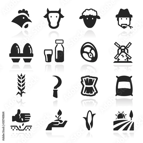 Vector: Farm Icons set elegant series Farm Icons set elegant series