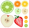 Vector Cutting Fruits Are Isol...