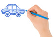 Hand drawing car
