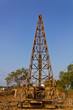 Workers on the Derrick to concrete piling in the streets.