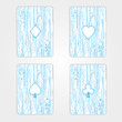 Wooden  Ace card set isolated background.