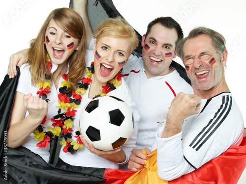 Foto: Public Viewing with young and adult german soccer fans Public Viewing with young and adult german soccer fans