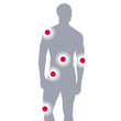 Silhouette junges Mannes mit Gelenkschmerzen