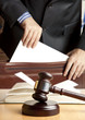 Lawyer in courtroom