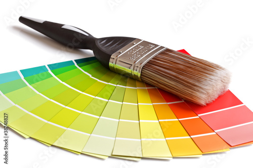 Photo: Paint brush and swatches Paint brush and swatches