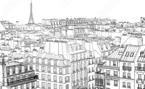 Vector: roofs in Paris roofs in Paris