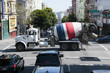 Photo: american concrete mixer truck crossing street in San Francisco american concrete mixer truck crossing street in San Francisco