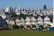 Photo: panorama of the painted ladies with skyline of San Francisco panorama of the painted ladies with skyline of San Francisco