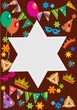 Purim background with davis star ; vector illustration