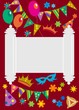 Purim background with Torah in the midle ; vector illustration