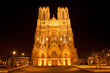 Famous Notre-Dame de Reims at night, France Famous Notre-Dame de Reims at night, France