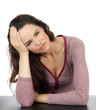 Troubled young beautiful woman