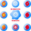 Modern hurricane icon, sign set isolated on white