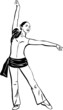 sketch of a dancing girl standing in a pose