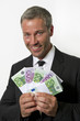 Cool Business men with money-Euro