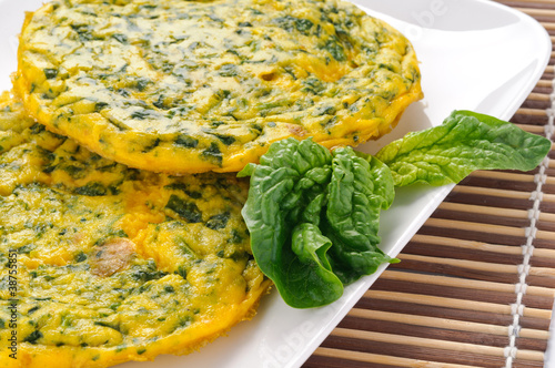 Photo: Frittata con spinaci - omelette with spinach Frittata con spinaci - omelette with spinach